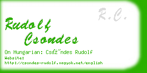 rudolf csondes business card